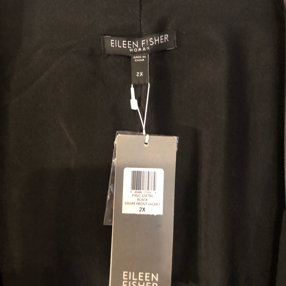 HOST PICK 🎉 NWT Eileen Fisher Black Drape Front - Picture 7 of 8
